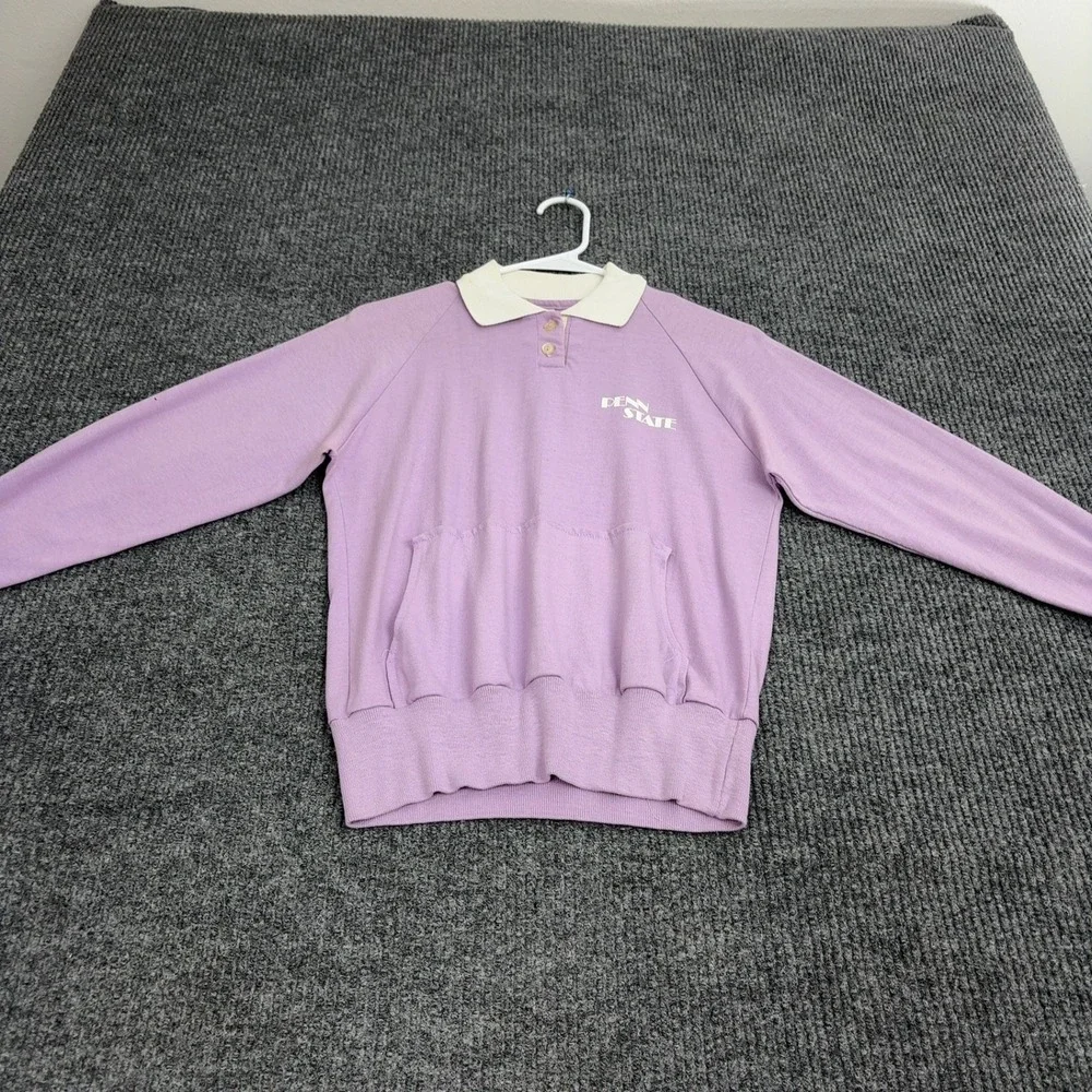 Vintage Penn State‎ Medallion Sweatshirt Women S Purple Collared Preppy Casual